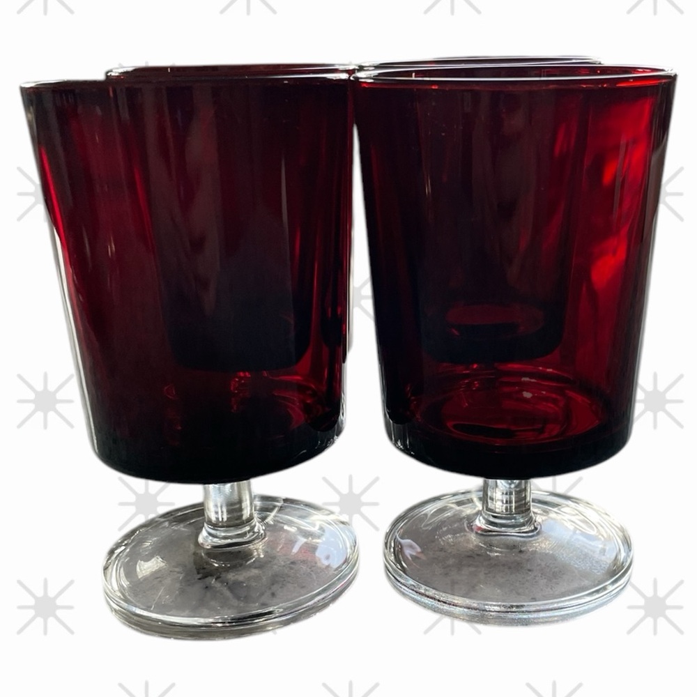 Set of 4 vintage 90s glasses from France